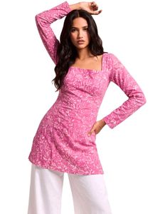 Nishorama Jasmin Pink Full Sleeve Kurti