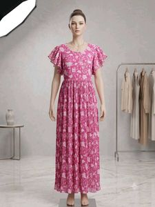 Chic Pink Floral Maxi Dress