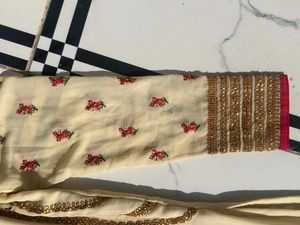 Elegant Cream Kurta Set with Embroidery