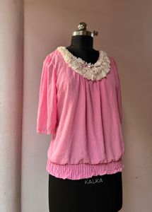 Pink Ruffled Top