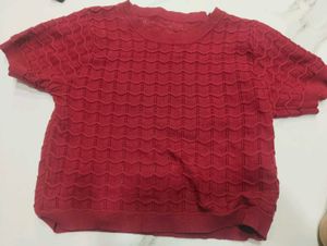 Chic Textured Red Top