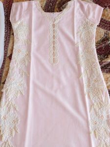 Pink Embroidered Kurta Set with Pa