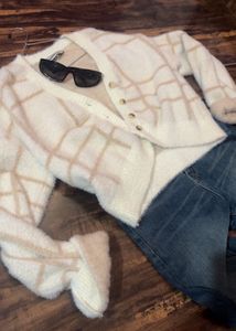 Cozy Plaid Fuzzy Cardigan