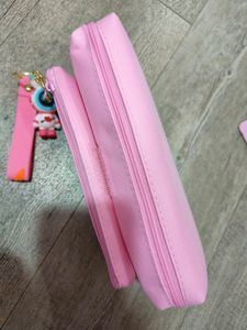 Double Chain Pencil Pouch With Keychain
