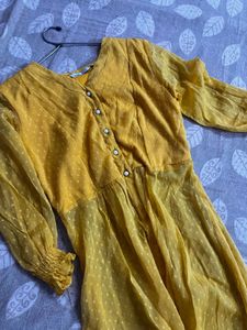 yellow Button-Up Dress worn once