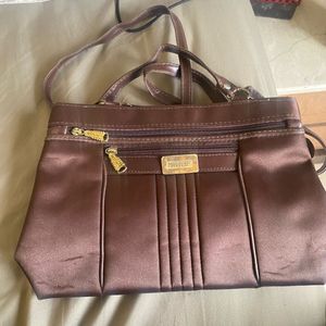 Chic Brown Satiny Handbag