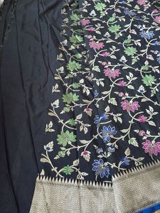 Banarus saree with attached blouse