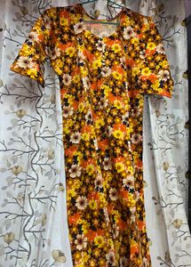 Vintage Floral Print Kurta