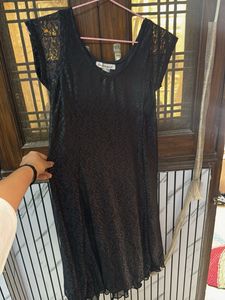 Women Black Floral Net Maxi Dress