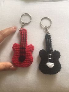 Crochet Guitar Keychains - Music Lover Gift
