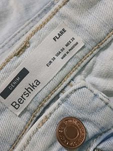BERSHKA -Light Wash Blue Flared Jeans