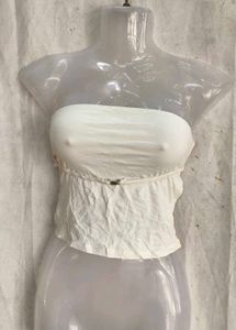 White Strapless Tube Top
