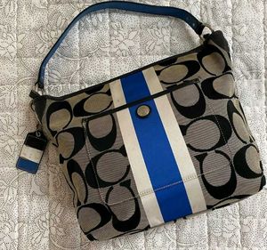 Y2K Coach Signature Striped Shoulder Bag