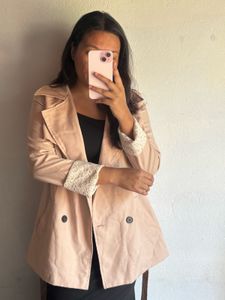 Chic Beige Double-Breasted Jacket
