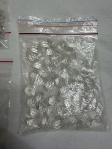 5 Transparent/ Glass Beads &amp; Nalki embroidery