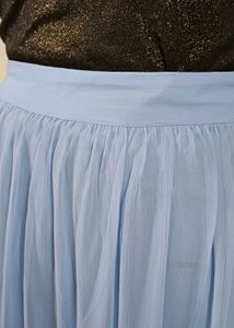 Blue Tiered Maxi Skirt by AND