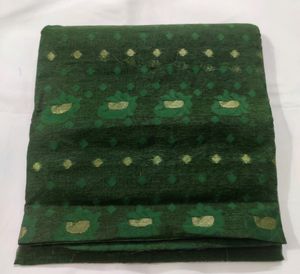 Bottle Green Jamdani Saree