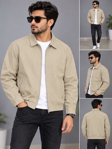 Classic Beige Bomber Jacket