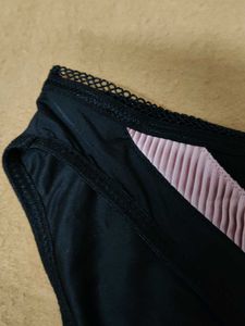Stylish Black Briefs with Pink Detail