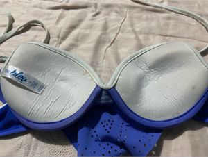 Blue Ruffle Bikini Top