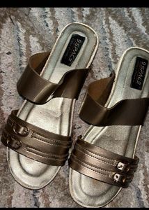 9SPACE Bronze Slip-On Sandals