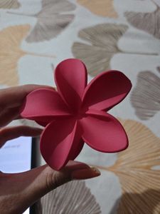 Matte Red Plumeria Flower Hair Claw