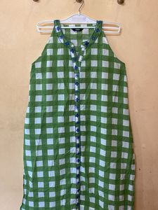 Green Checkered Kurta