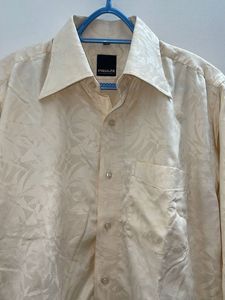 Beige Silk Partywear shirt