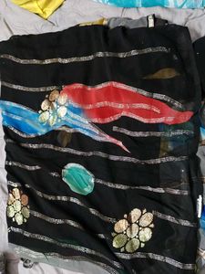black color saree