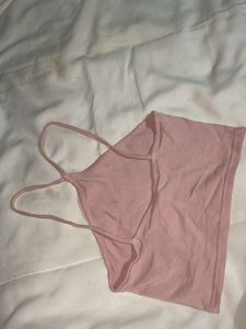 Pink Cropped Tank Top