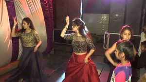 Sparkly Top &amp; Red Skirt Set