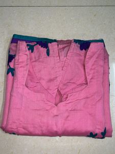 Pink Embroidered Kurti