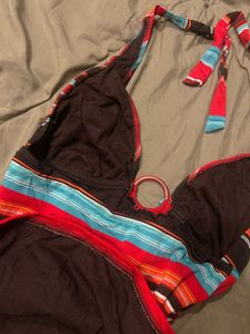 Y2K Striped Halterneck Top