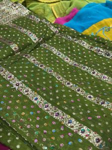 Beautiful Green Saree with Embellishments