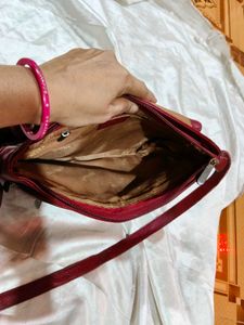 Stylish Red Leather Crossbody Bag