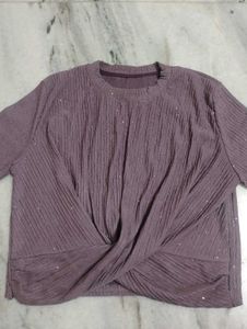 Sparkly Twist Front Crop Top