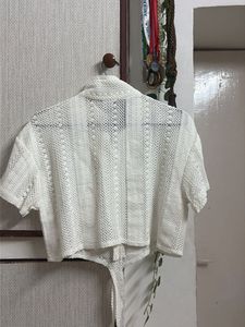 White Cropped Crochet Top