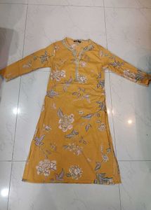 Mustard Yellow Floral Kurta Set