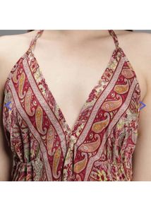 Aditi Wasan Halter Neck High Low Midi Dress