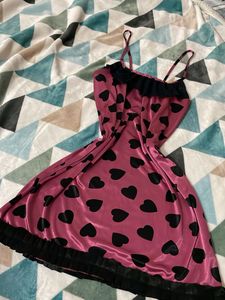 y2k Cute Pink Heart Print Nightdress