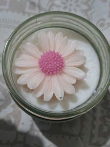 Floral Candle in Glass Jar
