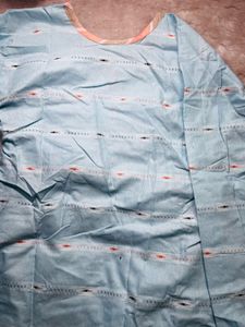 Stylish Blue &amp; Peach Kurta Set
