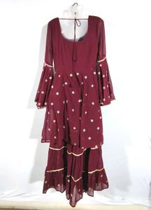 Maroon Sharara Set (Women's)