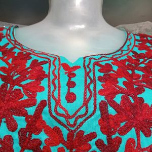 Kashmiri Embroidery Work Short Kurti