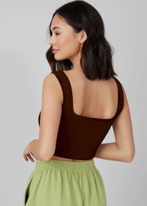 brown ribbed baby tank 🤎