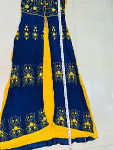 Elegant Yellow &amp; Navy Kurta Set