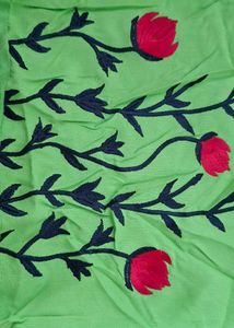 Vibrant Lime Green Kurta with Floral Embroidery