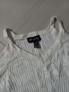 Cold-Shoulder Woolen Sweater