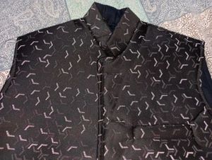 Patterned Black Vest