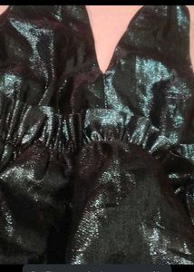 Sparkly Emerald Green Tiered Dress